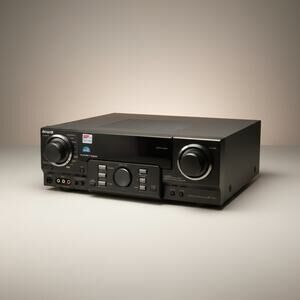 Aiwa Stereo Receiver Black Analog 2 Channel 200W Phono RCA Composite Inputs